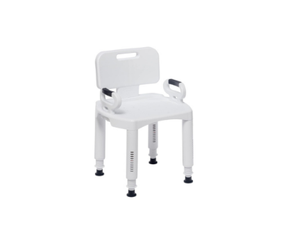 Picture of Drive Medical RTL12505 Handicap Bathroom Bench with Back and Arms, White