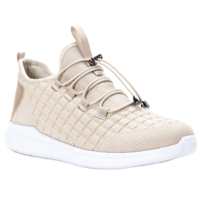 Propet Womens TravelBound WAA132M Cream Metallic Width N